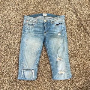 Hudson size 28 super skinny low rise ankle krista jeans. Light wash distressed